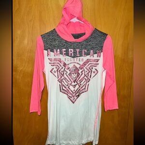 NWT American Fighter 3/4 hoodie tee M